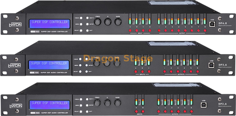 Processador de alto-falante digital | Sistema de gerenciamento de alto-falante DSP profissional 2×4, 2×6, 3×6 e 4×8