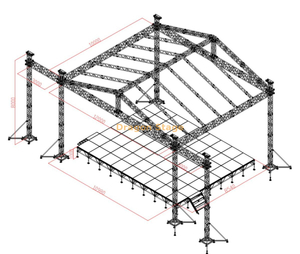 Concert Silver Colunas Evento Treus / Silver Stand Event Truss com telhado 12x10x8m
