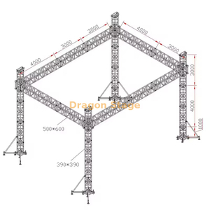 Sistema de treliça de iluminação de equipamentos para serviço pesado 10x7x8m