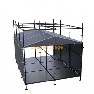 Cabine de controle Ringlock FOH híbrida de 4x6m com estrutura de telhado de alumínio e cortinas climáticas