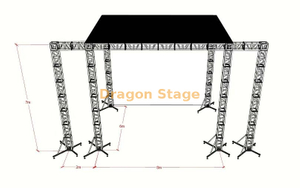 Sistema de palco de treliça de telhado de alumínio 8x6x7m com asas e dossel de 2m (treliça de parafuso de 300 mm)