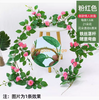 Casca simulada, plantas verdes, flores, trepadeiras, folhas, canos de água, sacos decorativos, colunas, rosas de amantes rosa (1 peça)