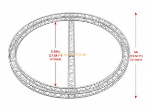 Anel de treliça de iluminação de alumínio circular personalizado de 6 m de diâmetro com feixe de suporte central