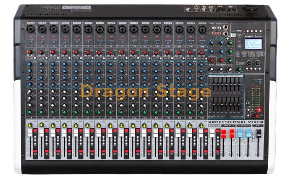 Mixer de áudio profissional HTS16 de 16 canais com efeitos DSP