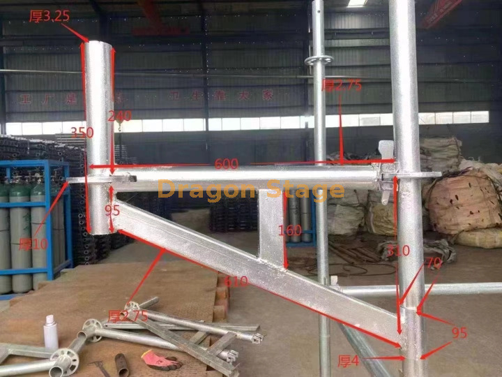 Tipo de fivela galvanizada Tripod Layher Scaffold Frame Truss (1) 