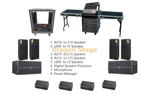 Ruanda Pacote de sistema de som profissional ao vivo | Alto-falante duplo de matriz linear de 15 polegadas e sistema de áudio subwoofer duplo de 18 polegadas