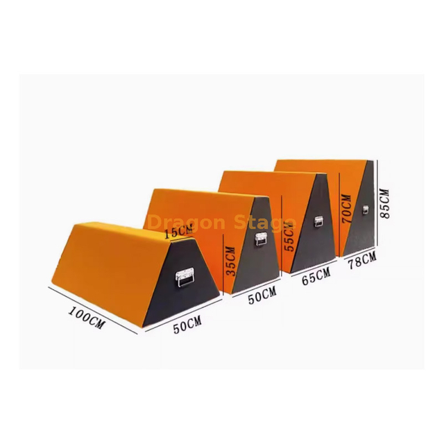 Conjunto completo de caixa de madeira trapezoidal