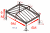 Spigot Box Truss Roof 9x6x6m 4 Pilares com Telhado