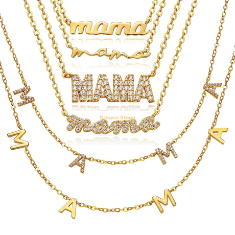 Colar pendente de letra de letra de letra de ouro em aço inoxidável, jóias personalizadas para pescoço sem pescoço