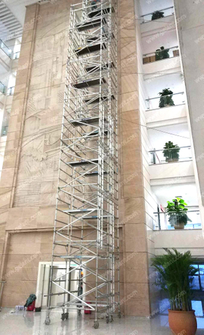 andaime dobro móvel de alumínio da construção de 1.35x2x13.59m com escada de etapa