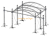 Sistema de treliça de telhado curvo de largura 20x14x10m para grandes palcos de eventos