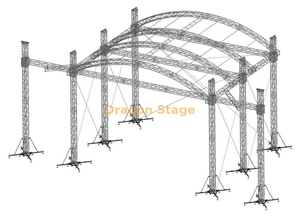 Sistema de treliça de telhado curvo de largura 20x14x10m para grandes palcos de eventos