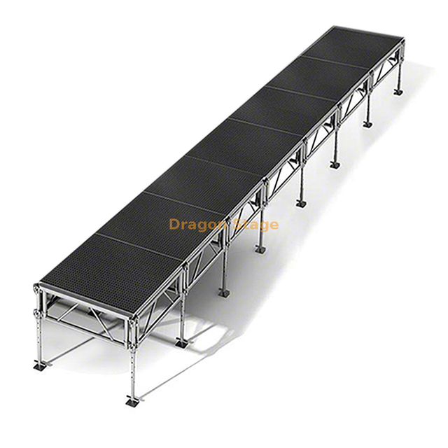 Palco portátil de alumínio para eventos Pro-Series de 28 x 4 pés – Altura ajustável (1,3 pés a 6,5 ​​pés)