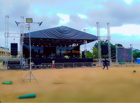 Sistema de estágio de som para eventos com treliça de telhado 16x12x10m