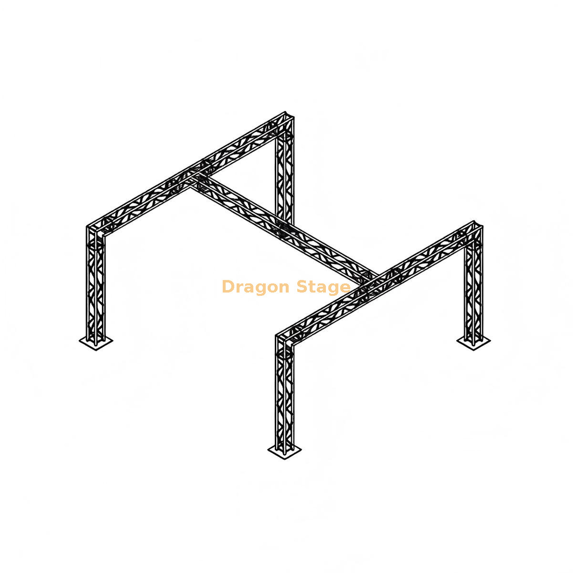 Sistema de treliça de iluminação de palco móvel em liga de alumínio 6x6m - Pórtico de evento profissional alto resistente de 3m