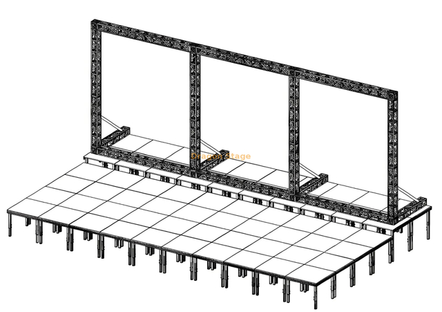 Estrutura de suporte de vídeo LED treling 16x6m