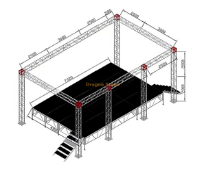 Truss de estágio de iluminação de DJ personalizado 8.58x5x4m