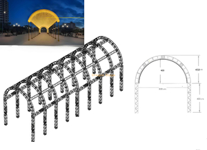 Túnel de iluminação de treliça de alumínio