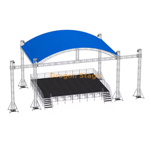 Sistema de treliça de palco curvo de alumínio motorizado 20x10x6m com asas de alto-falante