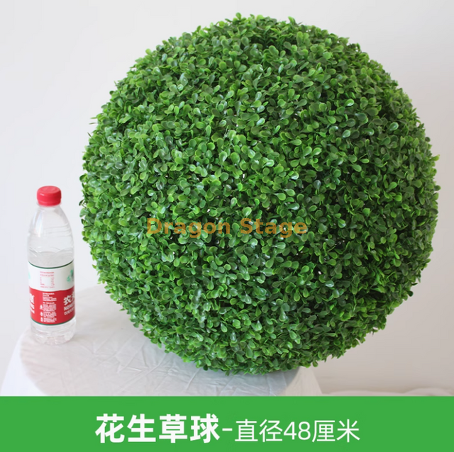 Planta de planta de planta bola Milão Ball Plástico Planta Verde Decoração de teto Flores e amendoins Bola de grama - diâmetro 48cm