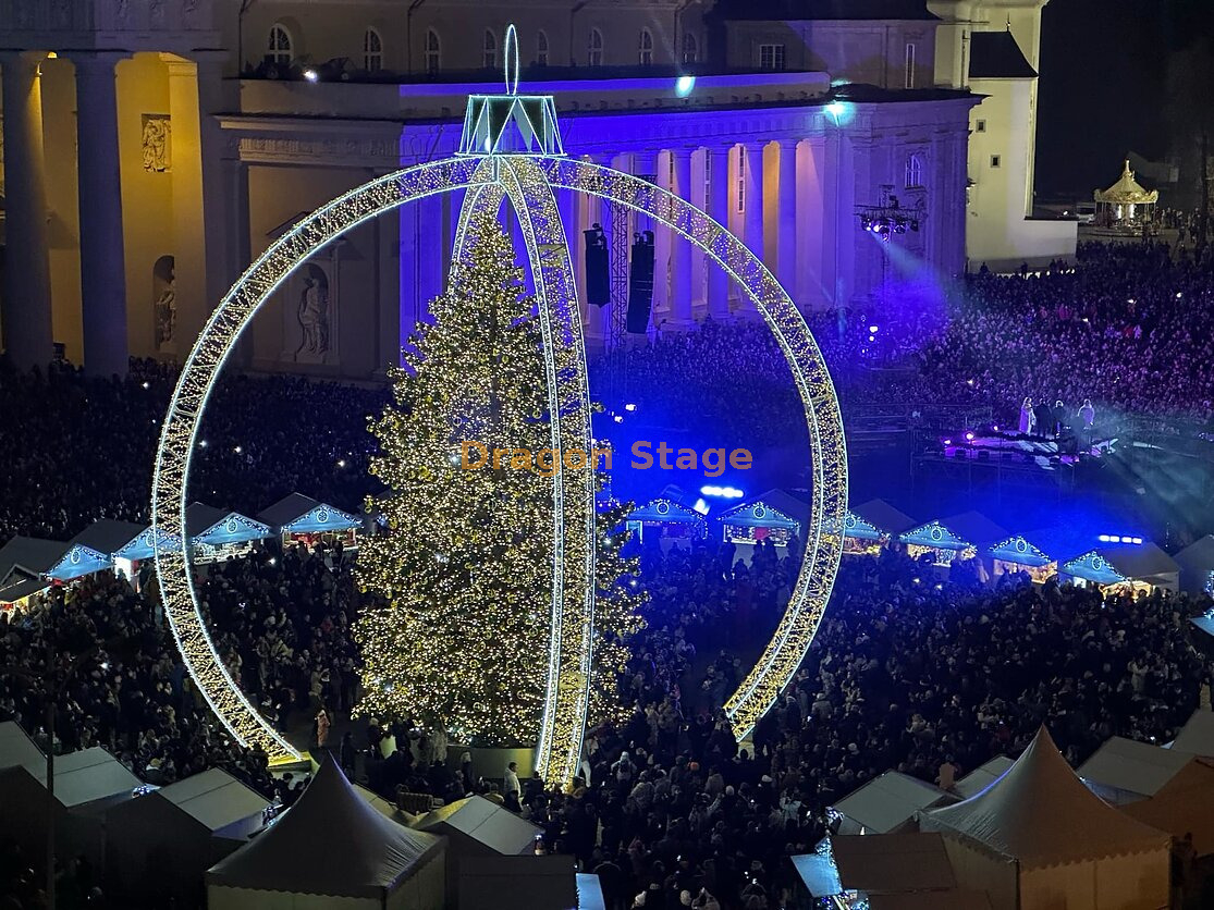 Treliça de decoração de curva de árvore de Natal 30m de altura
