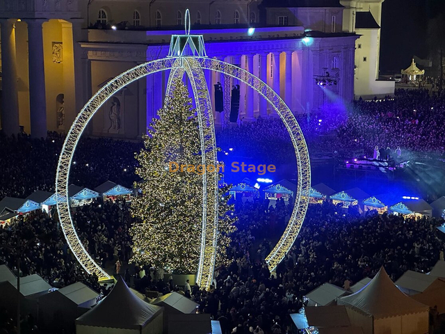 Treliça de decoração de curva de árvore de Natal 30m de altura