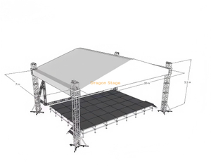 Canopy de treliça com certificação TUV para estágio/evento/festa 10x7x5m